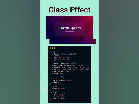 CSS Glass Effect - YouTube