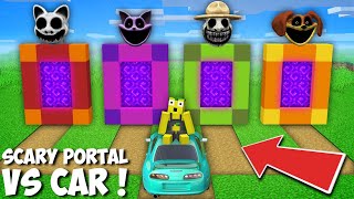 My SUPER CAR vs SCARY PORTAL in Minecraft ! POOPY PLAYTIME VS ZOONOMALY PORTALS !