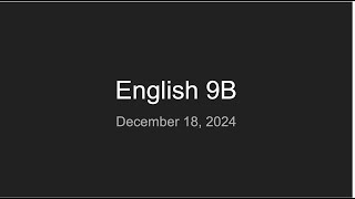 English 9B