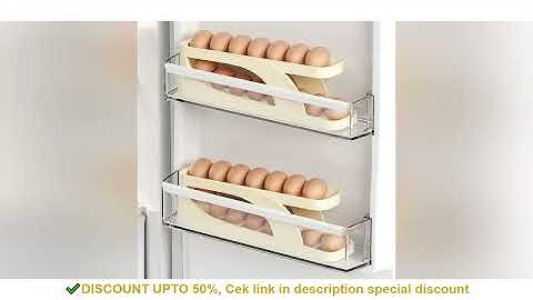 Automatic Scrolling Egg Rack Holder Storage Box Egg Basket Container Organizer Rolldown Refrigerator
