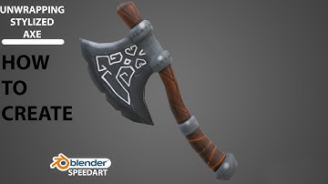 3D Stylized Axe Unwrapping - Blender 2.83 | Time lapse | Workflow | Part-2