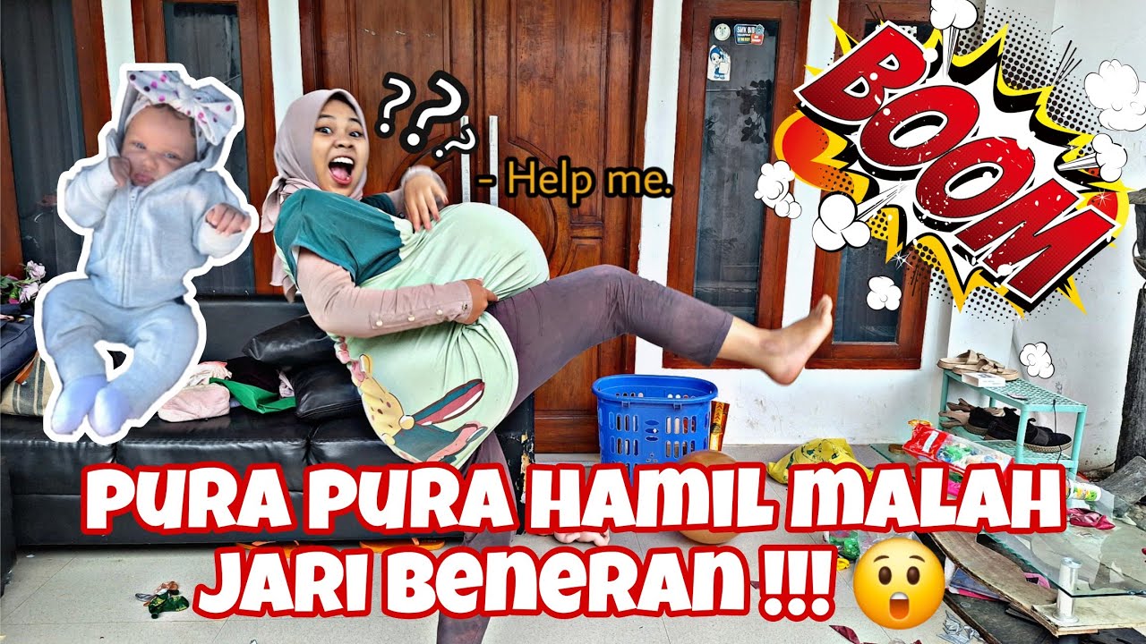 DRAMA PURA-PURA JADI IBU HAMIL TIUP BALON DALAM PERUT