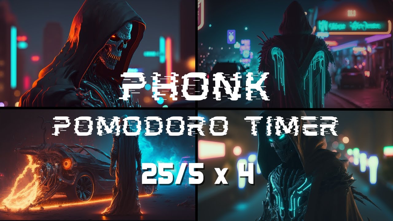 AI Music || PHONK Music || POMODORO Timer (25/5 x 4) || 2-Hour Study Timer