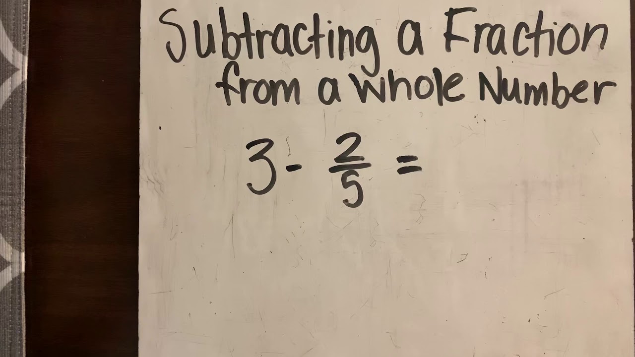 subtracting-a-fraction-from-a-whole-number-youtube