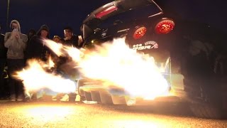 Kream Developments Nissan GT-R R35 shooting MAD FLAMES!