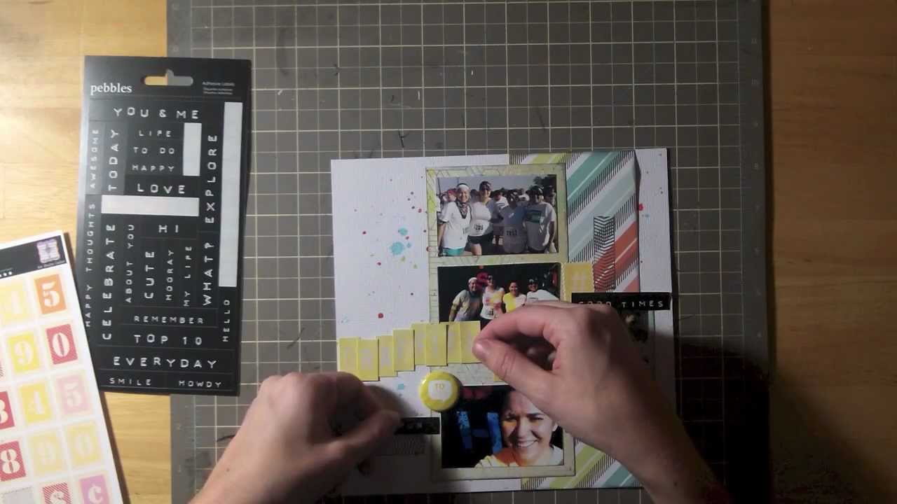 scrapbook process: 8x8 layout, studio calico kit - YouTube