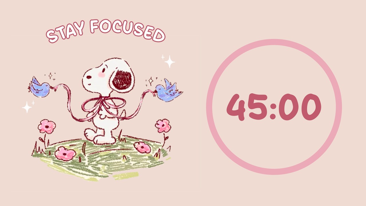 🐾 Study with Me | Snoopy Fairy | 45/10 Timer | Chill Lo-fi 🎶 | 4 Hour Focus Session
