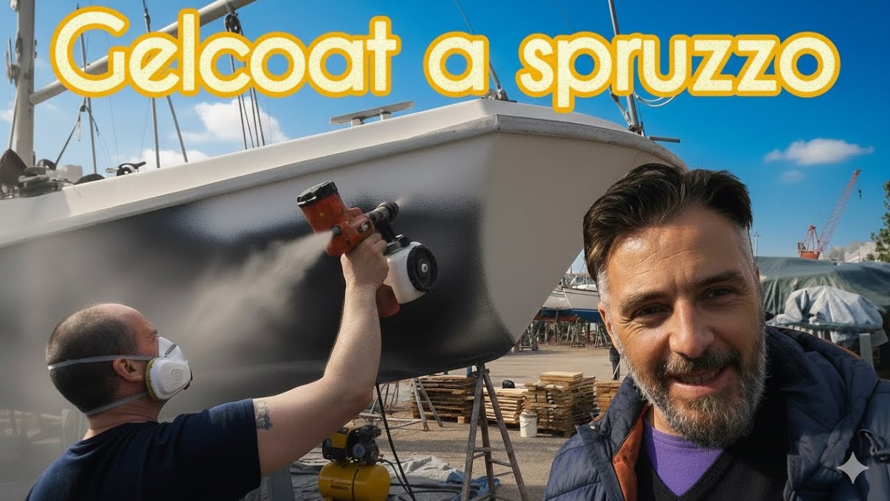 GELCOAT A SPRUZZO   SULLA BARCA A VELA