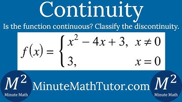 When is f(x)={x^2-4x+3 when x≠0; 3 when x=0 continuous?