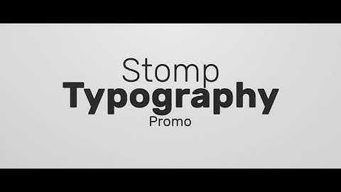 Stomp Typography Opener - After Effects Template