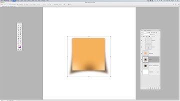 Create a curled post-it note in photoshop using Brushes, clipping masks and blend modes.