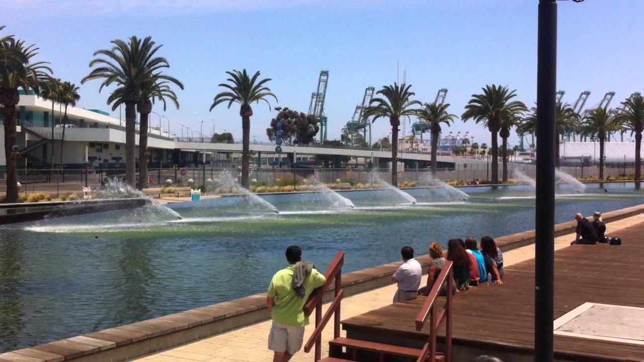 San Pedro Gateway Plaza Fanfare Fountain Promenade 6/15/2014 YouTube