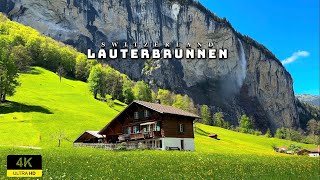 Lauterbrunnen, Swetzerland, 4K,Walking Tour, The Most Beautiful Village in Suisse, Paradise On Earth