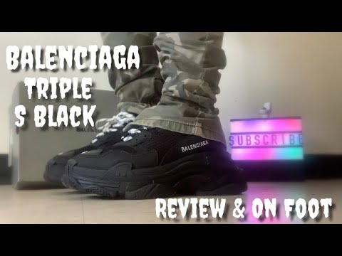 Balenciaga Triple s Black Review  On Feet  YouTube