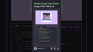 Image Color Picker HTML CSS 📌🔥 #cssanimation #shorts