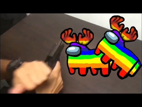 Among Us | American Cup Song with Gun but Crewmates became 2 Rainbow Deer