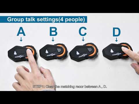 How to pair FreedConn T-MAX motorcycle Bluetooth headset 6 riders group communication system?