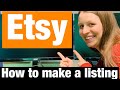 How to set up an Etsy Listing 2020 Step by Step Video Tutorial
