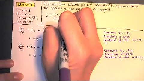 Problem 13.3.079 - Find the four second partial derivatives. - Calc III HW Help
