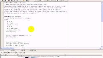 aula 970 Algoritmos e Logica de programação   Exerc Troca Valores no Pascal