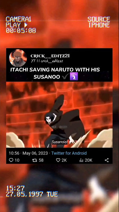 Itachi saving naruto with his susanoo 🔥🐐 | Naruto coldest moments 🔥