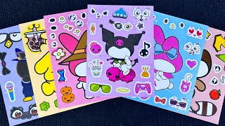 [ToyASMR] Decorate with Sticker Book HelloKitty, Kuromi, Melody, Pompompurin 🎀✨ #sanrio #paperdiy