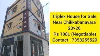 New House for Sale | Chikkabanavara 7353255529 | Duplex | Triplex | Nagasandra 