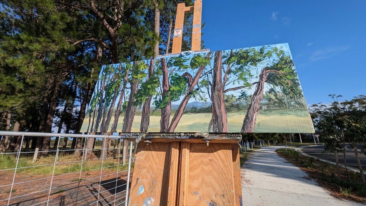 Outdoor Oil Painting Struggling for Inspiration With Artist Block