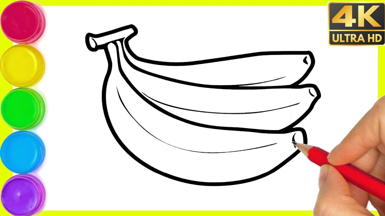 Set of bananas. Banana fruit bunch. Black and white freehand drawn sketch.  Vector illustration isolated on a white background. Design elements.  Coloring book page. Stock Vector | Adobe Stock