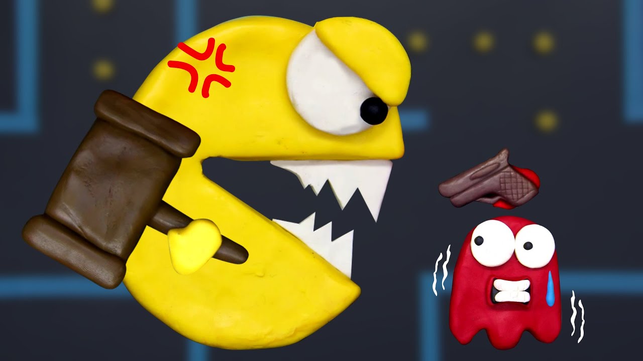 Pac man Battle vs Ghost in Claymation | Amazing Pacman Stop Motion ...