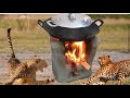 Lamp ideas create firewood’s stove for cooking some food #plastic Basket and Banana Peel #LampIdeas