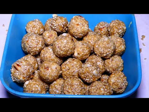 INSTANT IMMUNITY BOOSTER RECIPE | DELICIOUS SESAME SEEDS DRYFRUITS LADDU MAKING FULL VIDEO | STREET FOOD