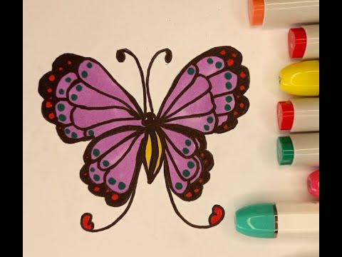 Как нарисовать бабочку поэтапно и легко и красиво