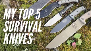 My TOP 5 Survival Knives and Why I Chose Them: Knives & Tools for Wilderness Survival