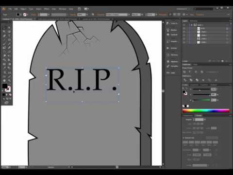 How to draw halloween grave in Adobe Illustrator - easy tutorial