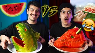 تحدي النحت على البطيخ!! | على شكل حصان Watermelon Art Challenge