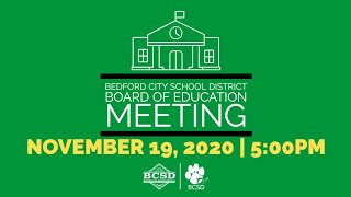 BCSD | 11/19/2020 BOE Meeting Work Session