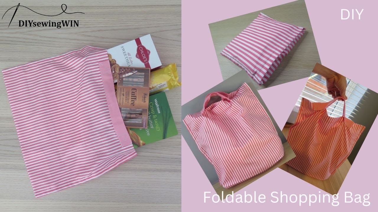 [DIYsewingWIN] DIY Foldable Shopping Bag (購物袋)
