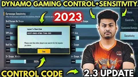 (2023) Dynamo Gaming New 2.6 Sensitivity Settings/ Dynamo Gaming New Control Code | PUBGM/BGMI