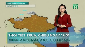 Thời tiết trưa, chiều ngày 17/01/2024: Mưa rào, rải rác có dông |VTC14 GREEN