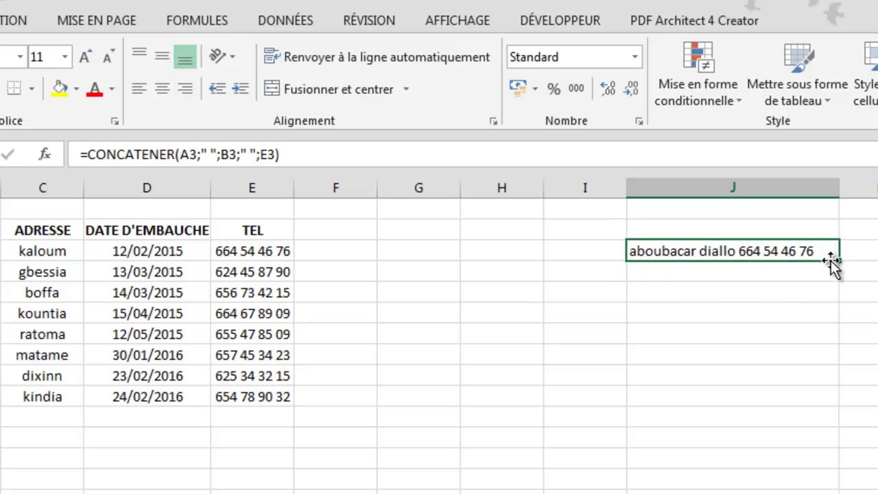 Excel comment Concatener Une Cellule YouTube Excel comment concatener une cellule youtube