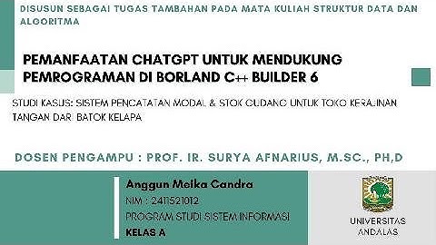 INTEGRASI AI & STRUKTUR DATA: BANGUN SISTEM MODAL & GUDANG TOKO BATOK KELAPA DENGAN C++ BUILDER 6