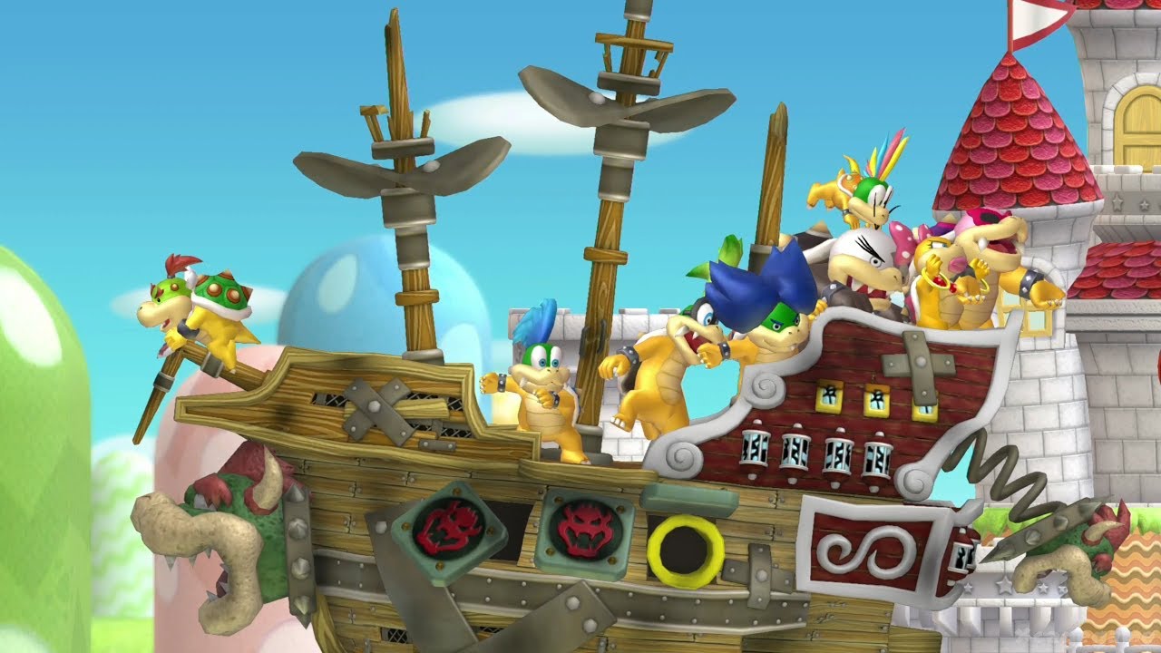 New Super Mario Bros. U Deluxe - All Bosses with Toadette / Peachette