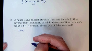 Set up Word Problems using a System