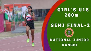 200m Girl's U18 Semi Final 2 - 34th National Junior Athletics Ranchi 2018