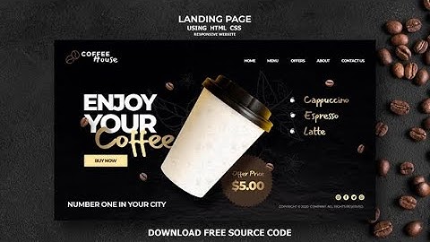 Coffee Landing Page Website Design Using HTML and CSS | Coffee Website Design