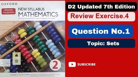 Review exercise Question number 1|D2|Updated 7th edition Topic Sets Book2 venn diagram