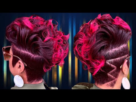 Pink and Burgundy Short Hair Styles - YouTube