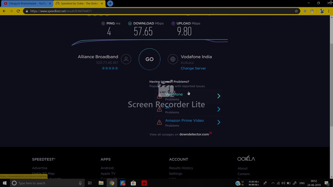 ALLIANCE BROADBAND KOLKATA Rs.590 PACKAGE SPEEDTEST YouTube