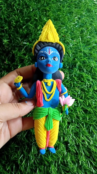 jai shree hari🙏#jaishreekrishna#jaishreehari#bisnu#shreekrishna#clayart#superclay#murti #shorts#diy